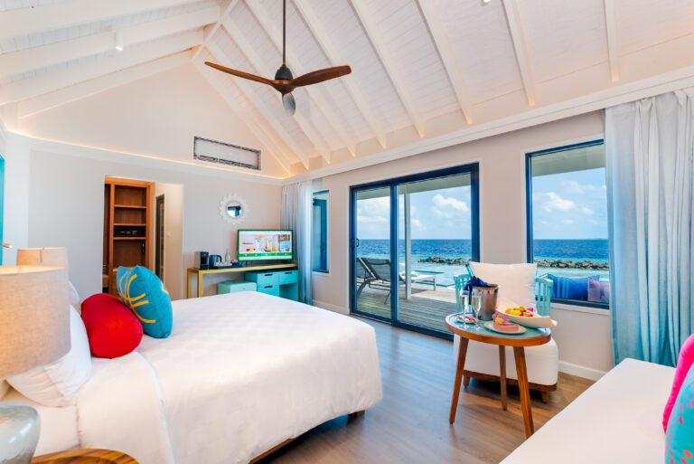 ONHs - Honeymoon Sunset Water Villa with Pool - Bedroom Interior 1